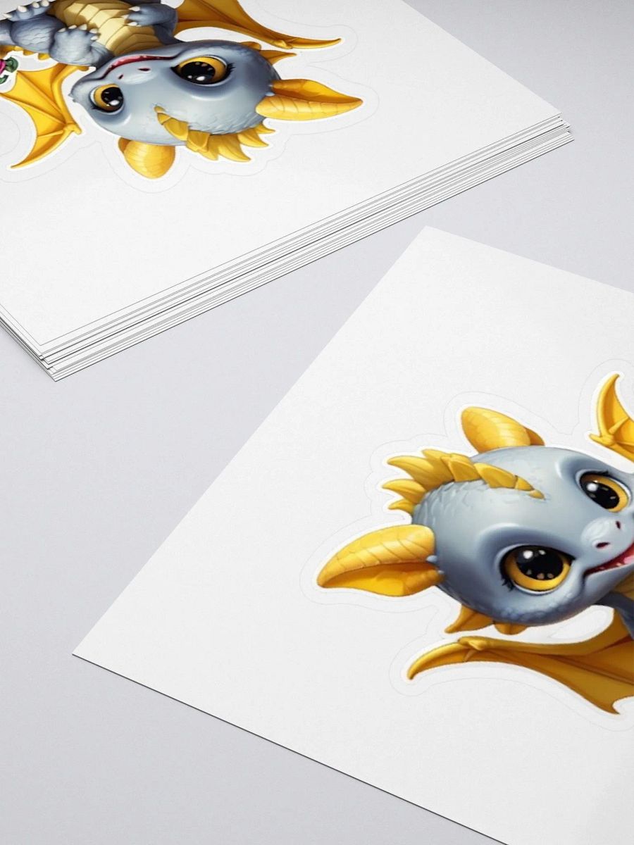 Cute Gray and Yellow Baby Dragon Sticker product image (10)