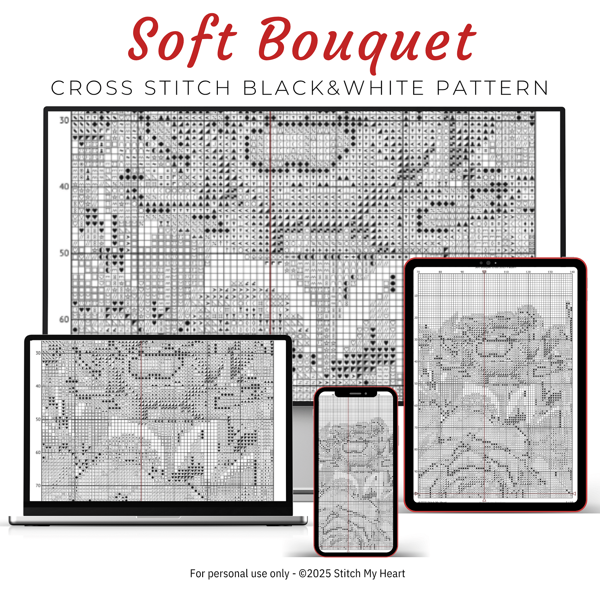 Soft Bouquet Cross Stitch Pattern product image (4)