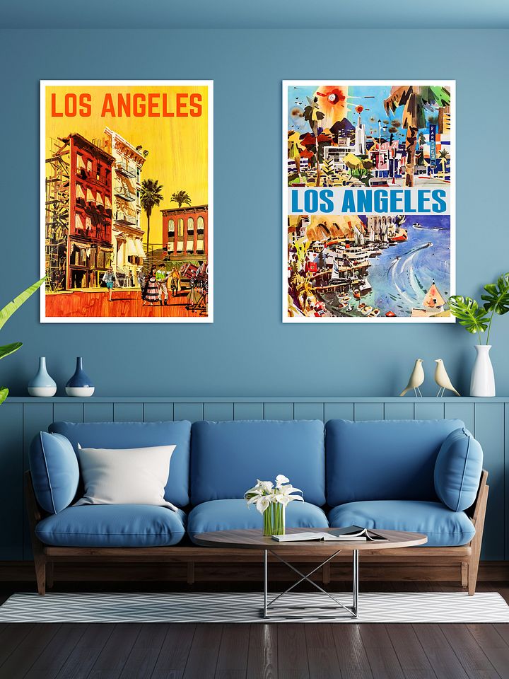 Los Angeles, USA, Hollywood, 1960s — retro vintage travel poster, retro travel art, retro travel wall art product image (2)