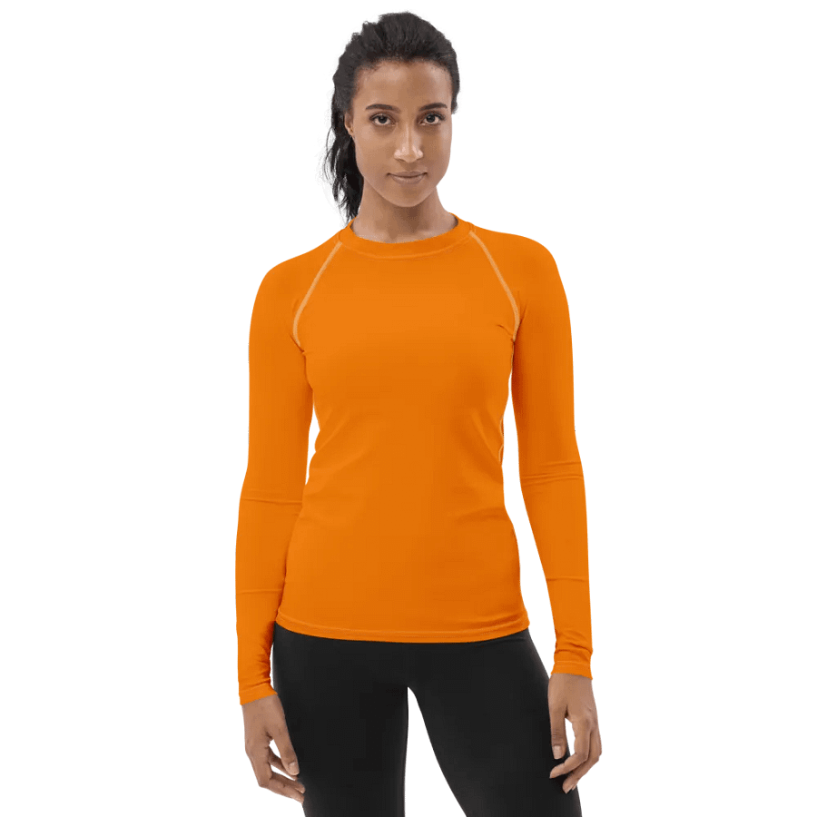 Plain Color Orange Rash Guard product image (1)