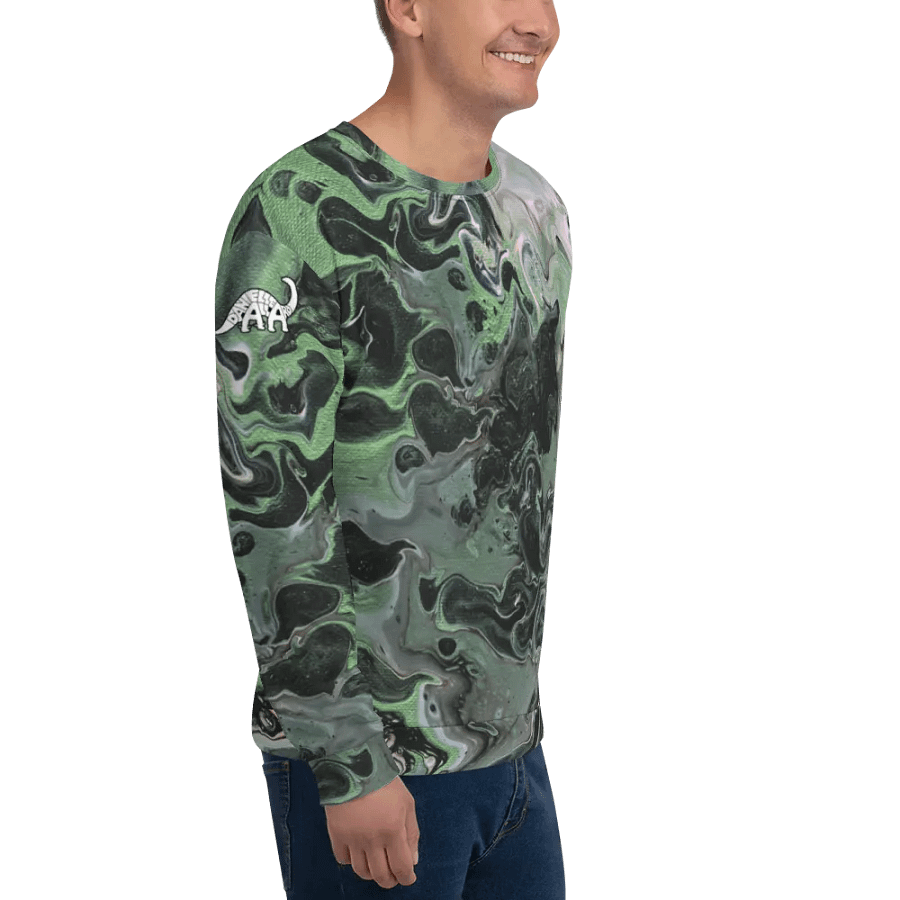 Metallic Green Fluid Acrylic Sweatshirt product image (4)