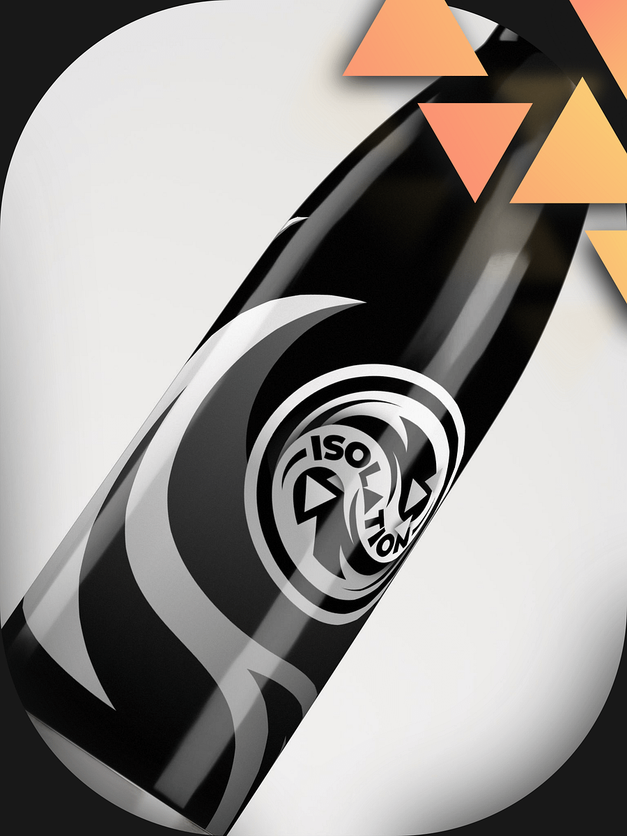 ISOL▲TION — 2024 LOGO — STAINLESS STEEL BOTTLE — B&W product image (1)