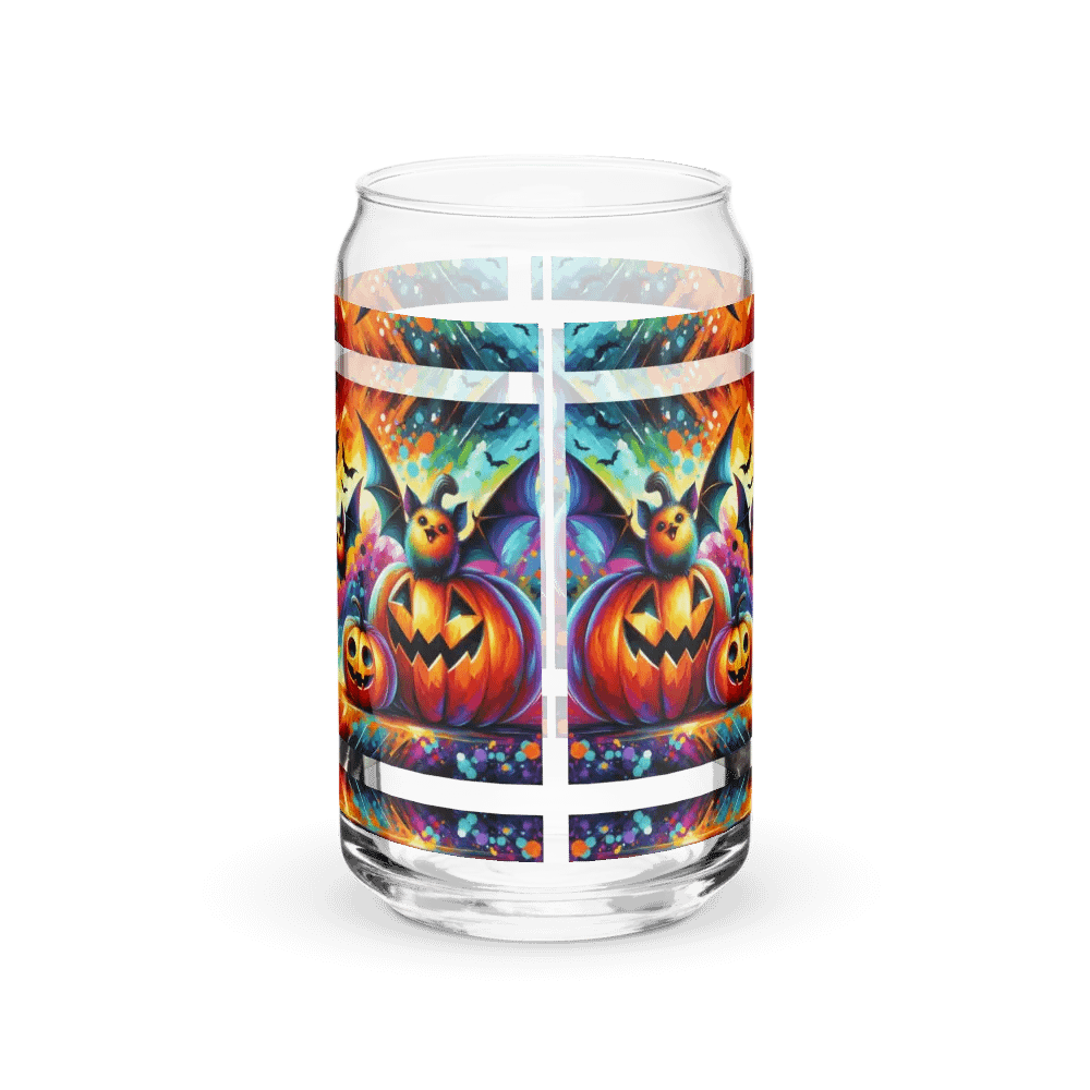 Beautiful Bats & Pumpkins Halloween Themed Glass product image (1)