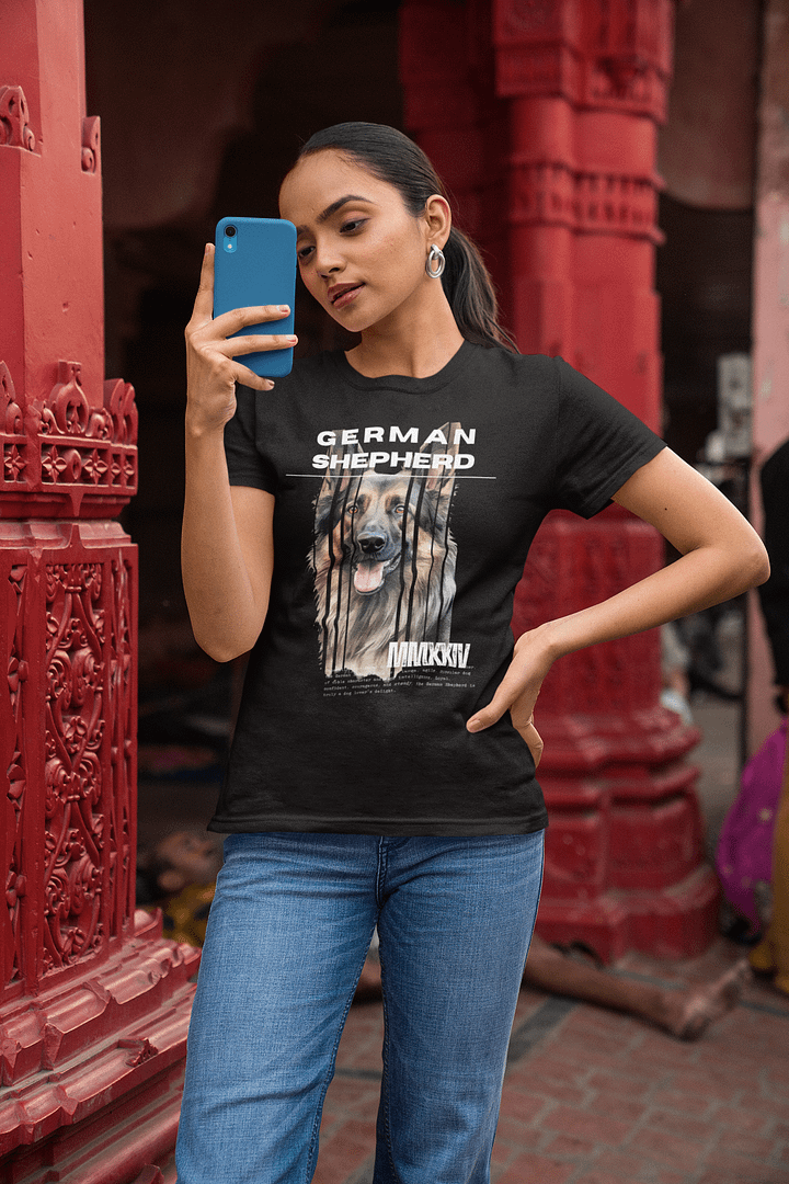 Dark Color German Shepherd Regular Fit T-shirt product image (1)