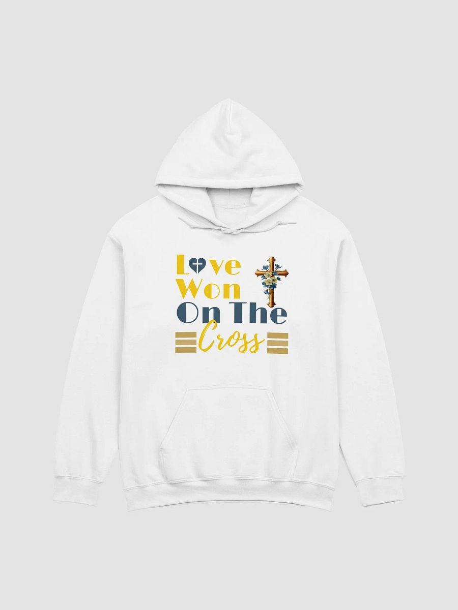 Love Won On The Cross, Christian Gildan Classic Hoodie product image (2)