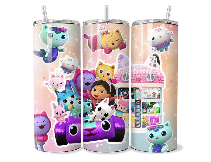 Gabby’s Dollhouse 20 oz Tumbler – Purrfect Fun Edition! product image (1)