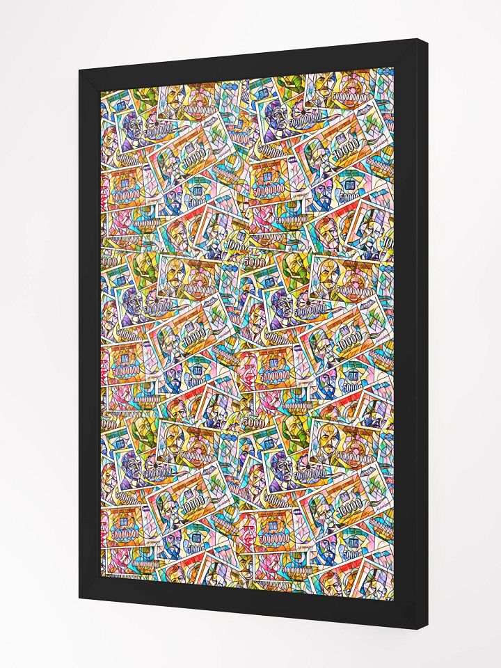 Jugoslovenski inflatorni dinar 1993 (Kolaž/mozaik) Framed High-Quality Matte Poster (in) product image (2)