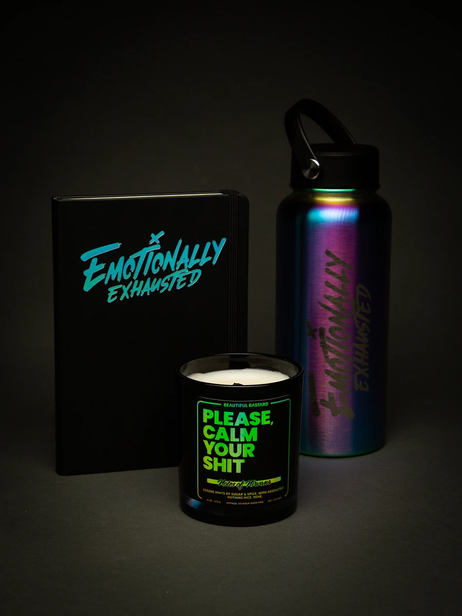 (LAST FEW) Emotionally Exhausted Water Bottle - Holographic 32 oz product image (6)