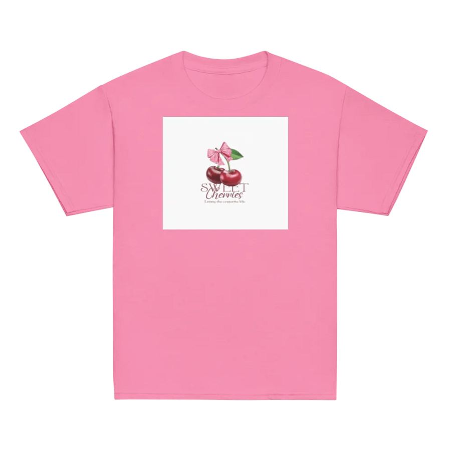 Kids Shirt Cherries Pink Bow product image (2)