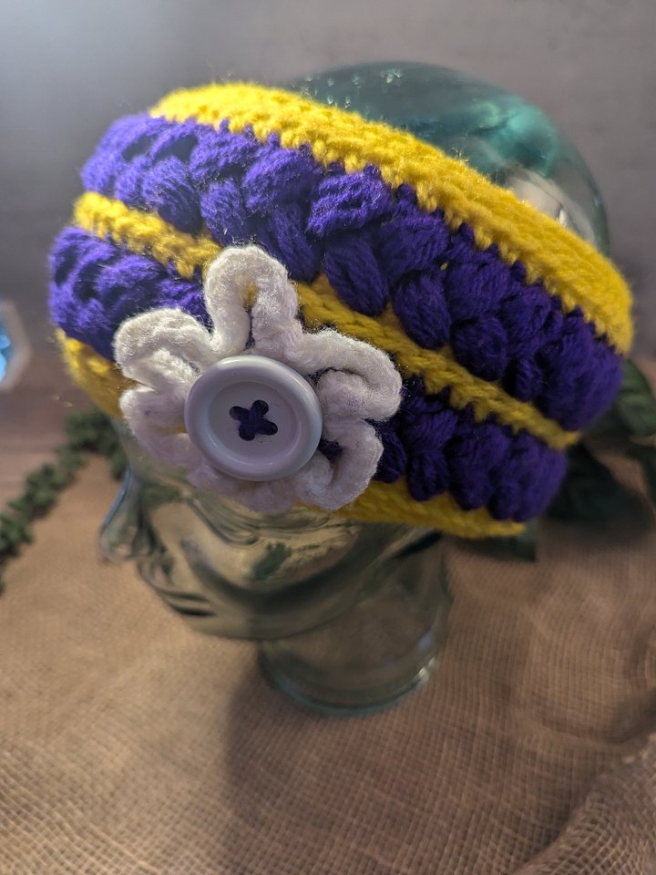 Braided Blossom Ear Warmer - Purple/Yellow product image (2)