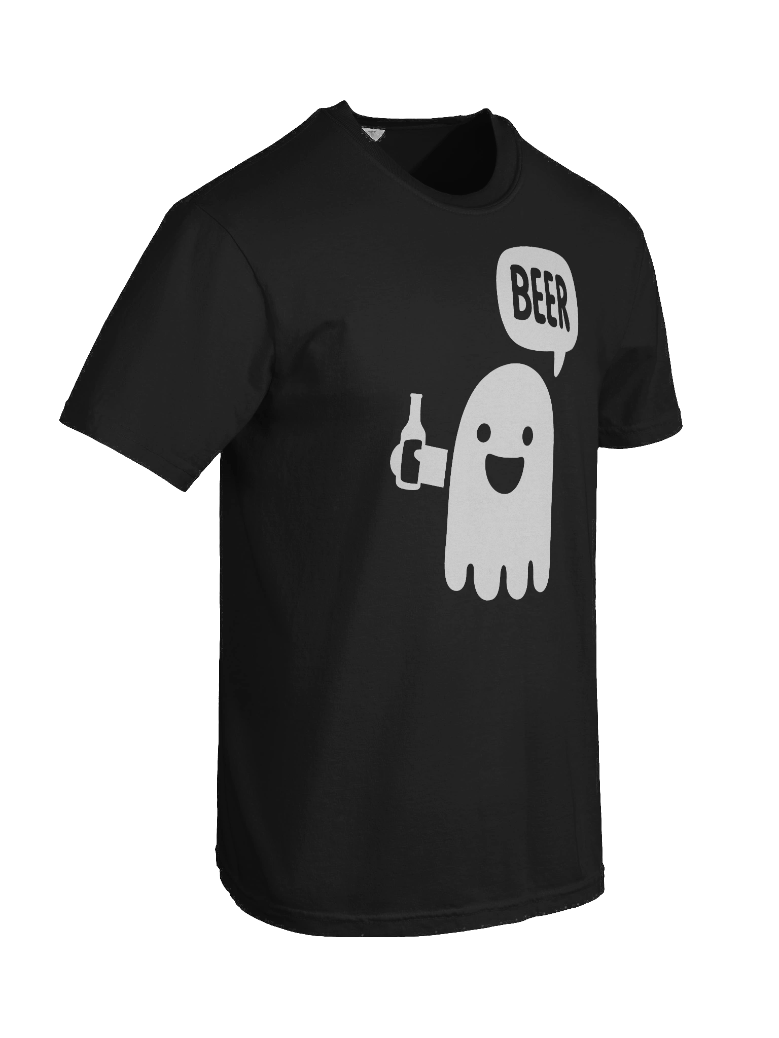 Funny Ghost Beer T-Shirt – 100% Cotton Boo Ghost Drinking Beer Graphic Tee, Halloween Party Shirt product image (5)