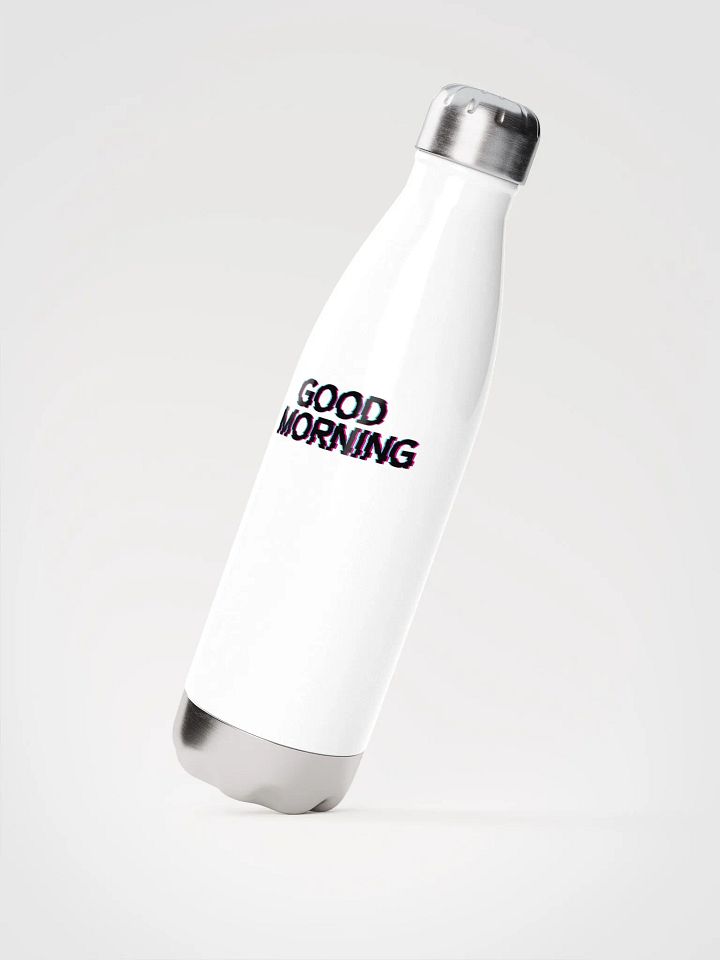 Good Morning White Stainless Steel Water Bottle product image (2)