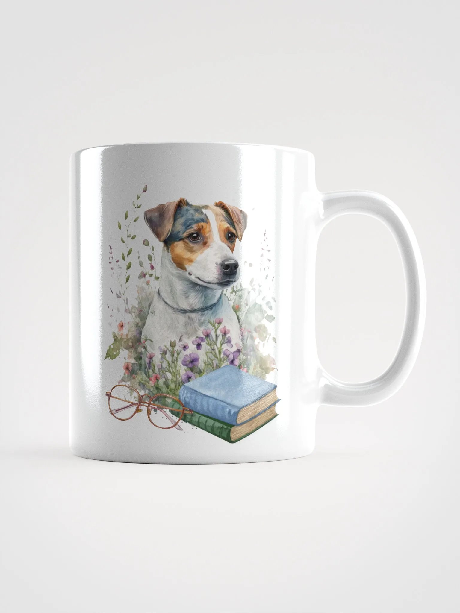 Life is better with books and my Jack Russell - ceramic dog coffee mug for a crazy Jack Russell lady product image (2)