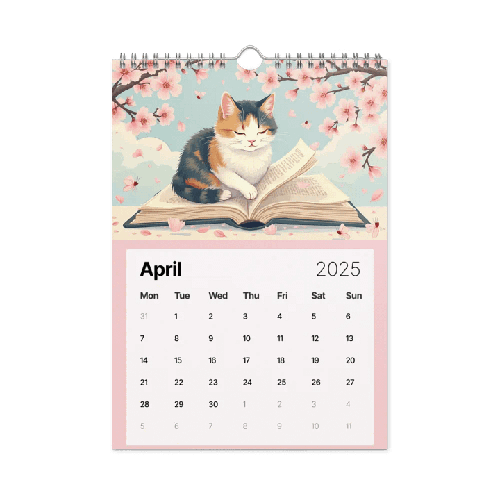 Tales & Tails: 2025 Calendar for Cat and Book Lovers | 8.26″ × 11.69″ (A4) | Book Lover Gifts | Literary Cats Wall Calendar product image (1)