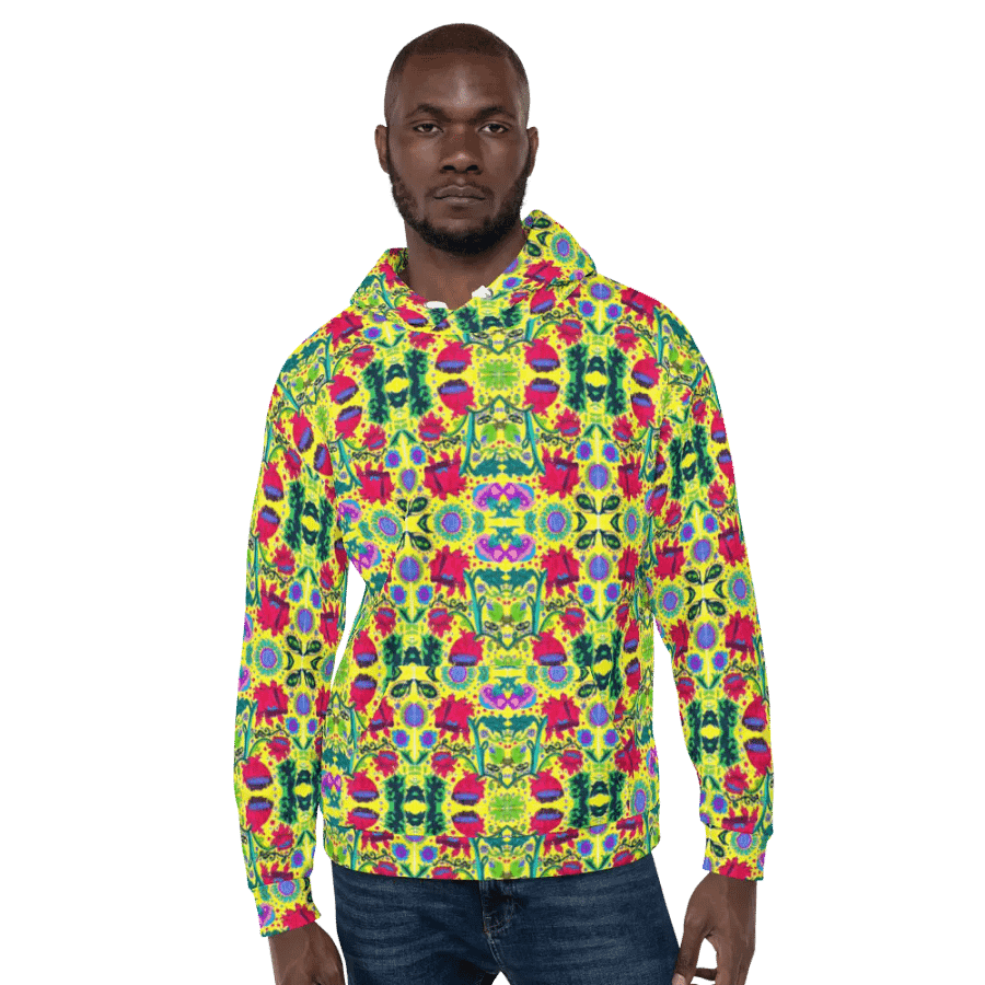 Abstract Poppy Flowers Unisex All Over Print Pull Over Hoodie product image (9)