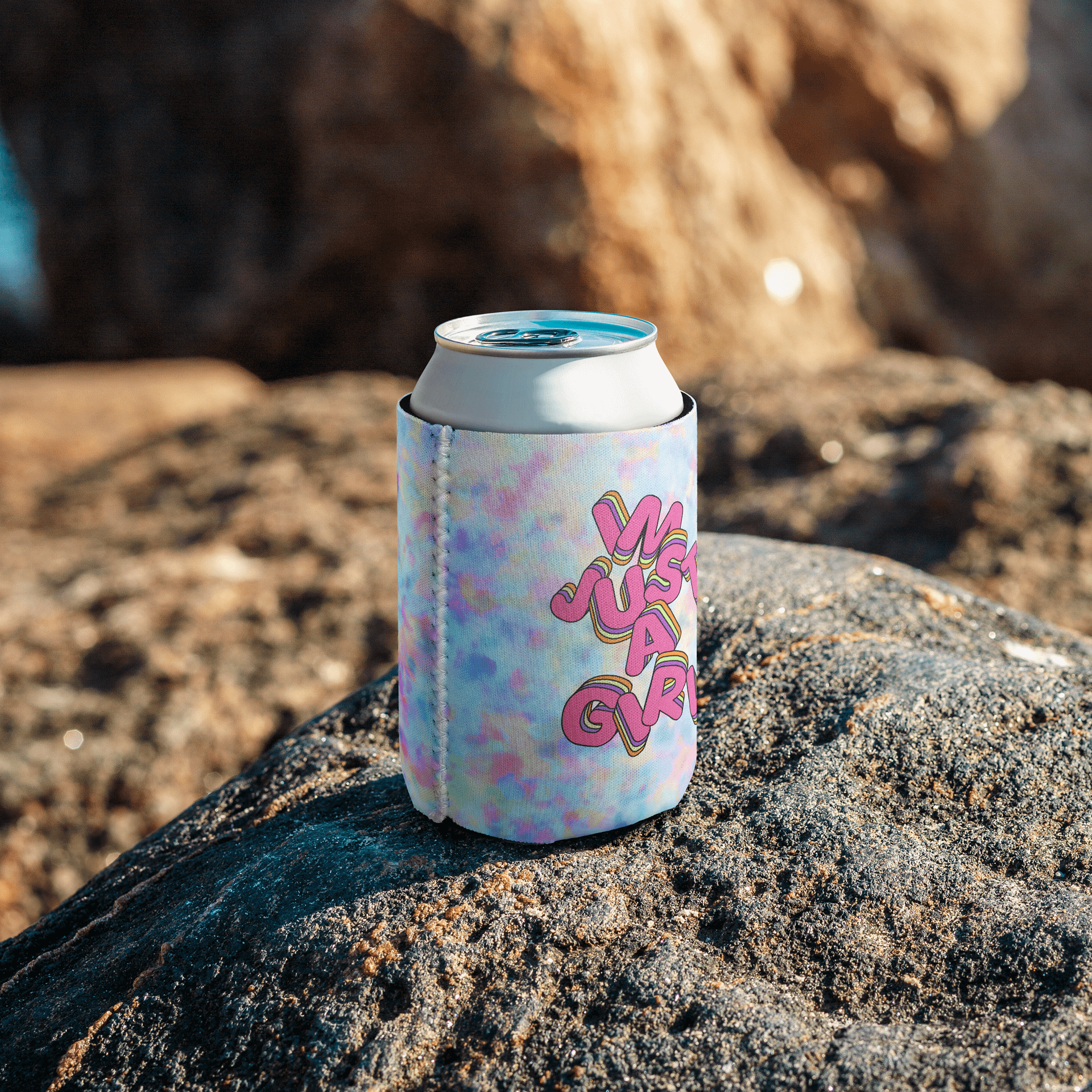 "I'm just a girl" Pastel Tie-Dye Coozie product image (7)