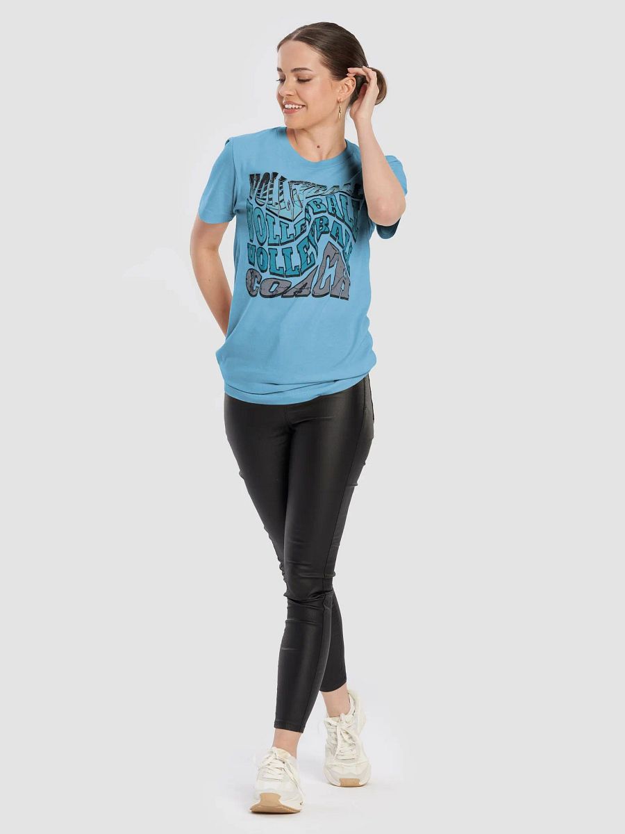 Mess Swirl Volleyball Coach Wavy Stylized T-Shirt product image (6)