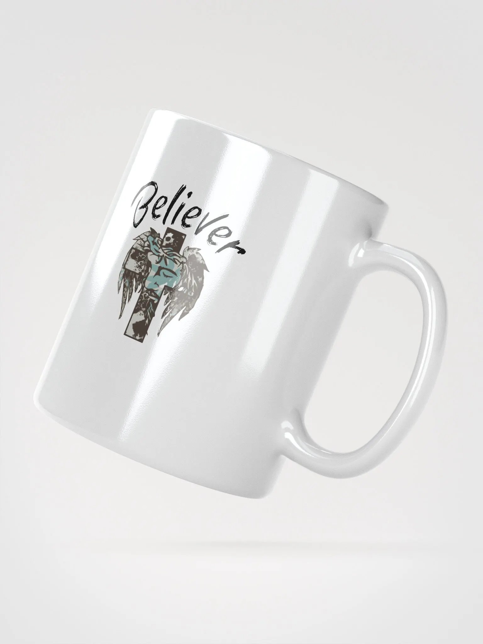 BELIEVER FAITH Fragmented Faces Glossy Mug product image (5)