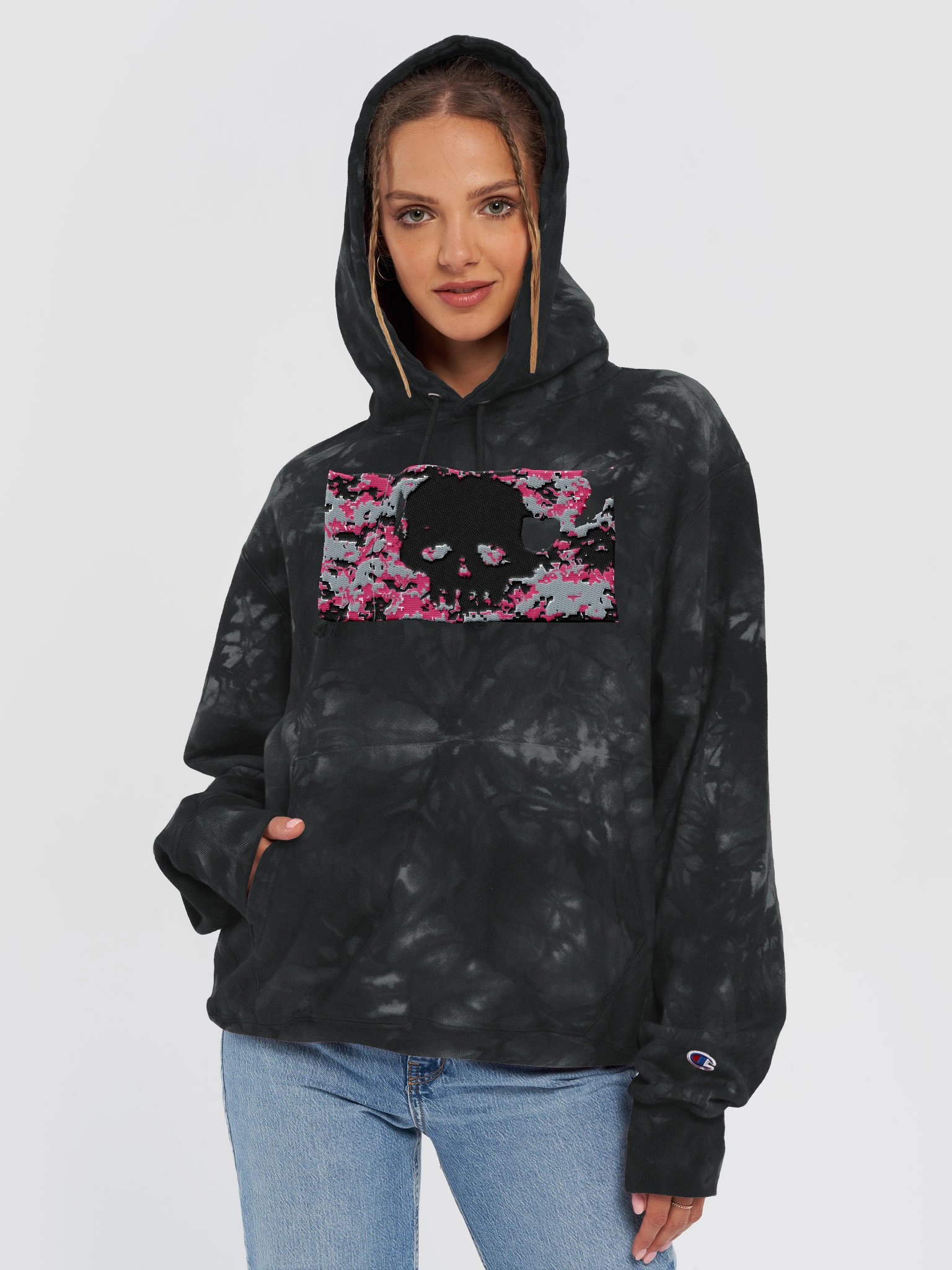 Skull Camo Champion Hoodie product image (5)