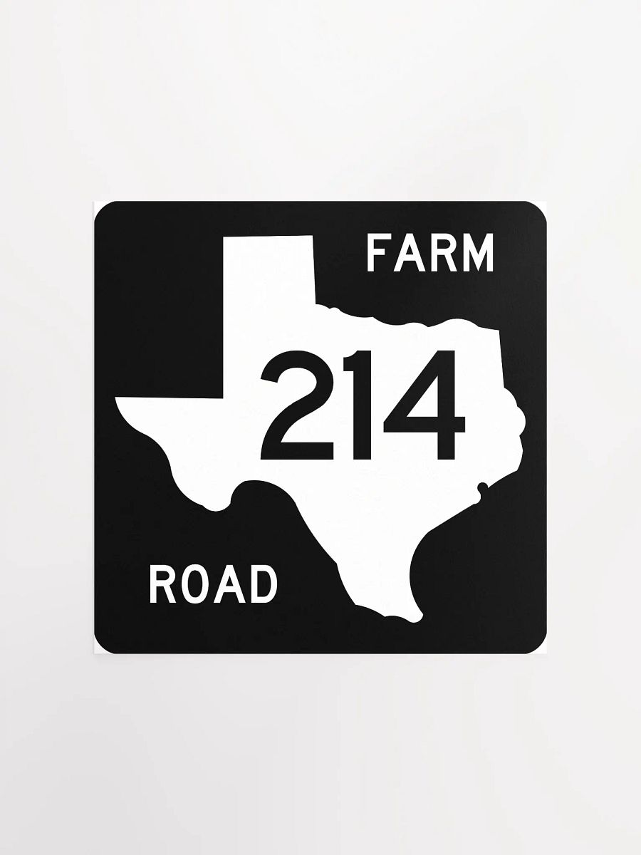 Texas Farm Road Sign FM 214 Poster product image (2)