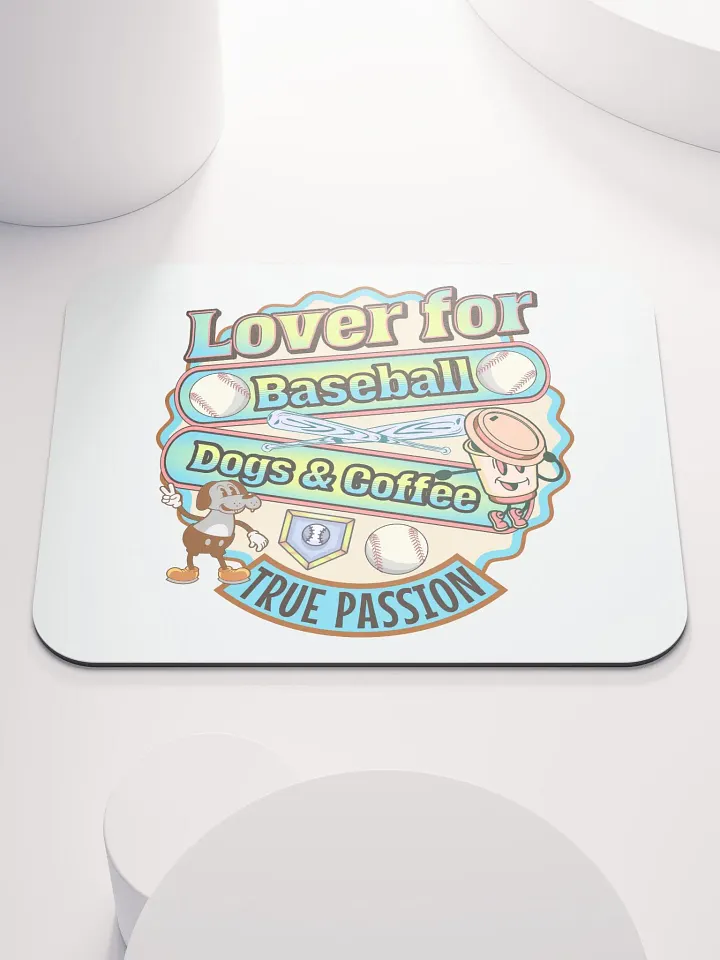 Lover For Baseball Dogs And Coffee Playful Passion Mouse Pad product image (1)