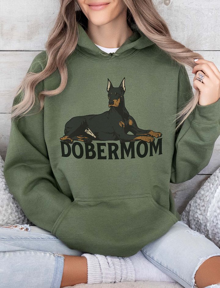 Dobermom Hooded Sweatshirt of a Doberman | Funny Hoodie for Doberman Moms product image (13)