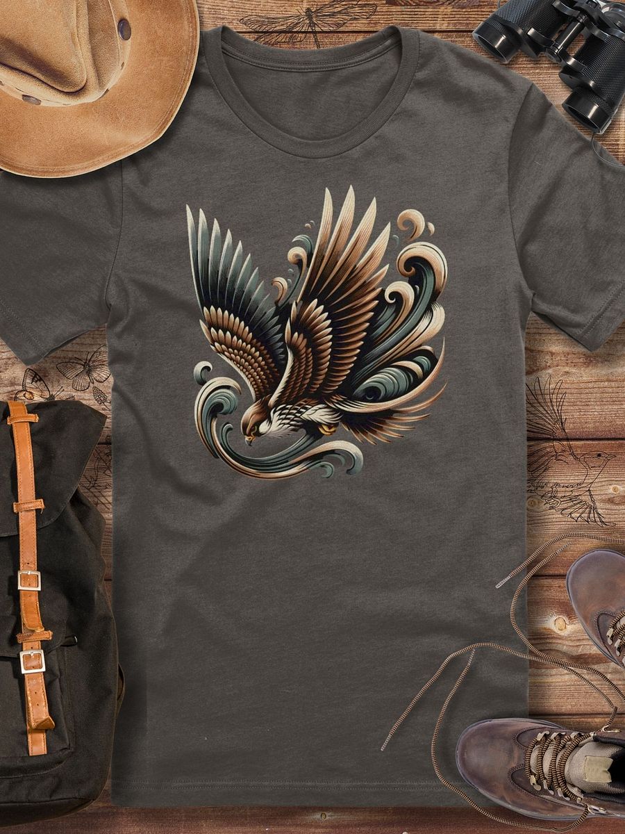 Falcon T-Shirt, Majestic Falcon Artwork, Bold Bird of Prey Tee, Nature-Inspired Graphic, Unique Gift for Wildlife Lovers, Dynamic Falcon Flight T-Shirt product image (1)