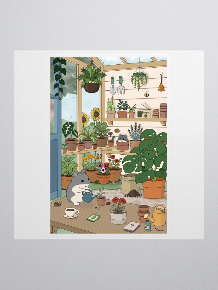 Hamsters in the Greenhouse Sticker product image (1)