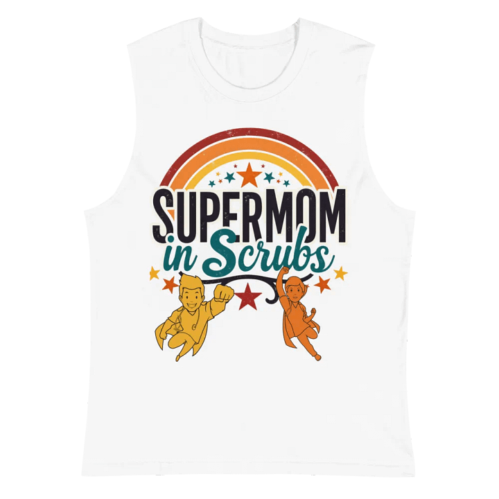 Supermom in Scrubs Rainbow Muscle Tank product image (2)