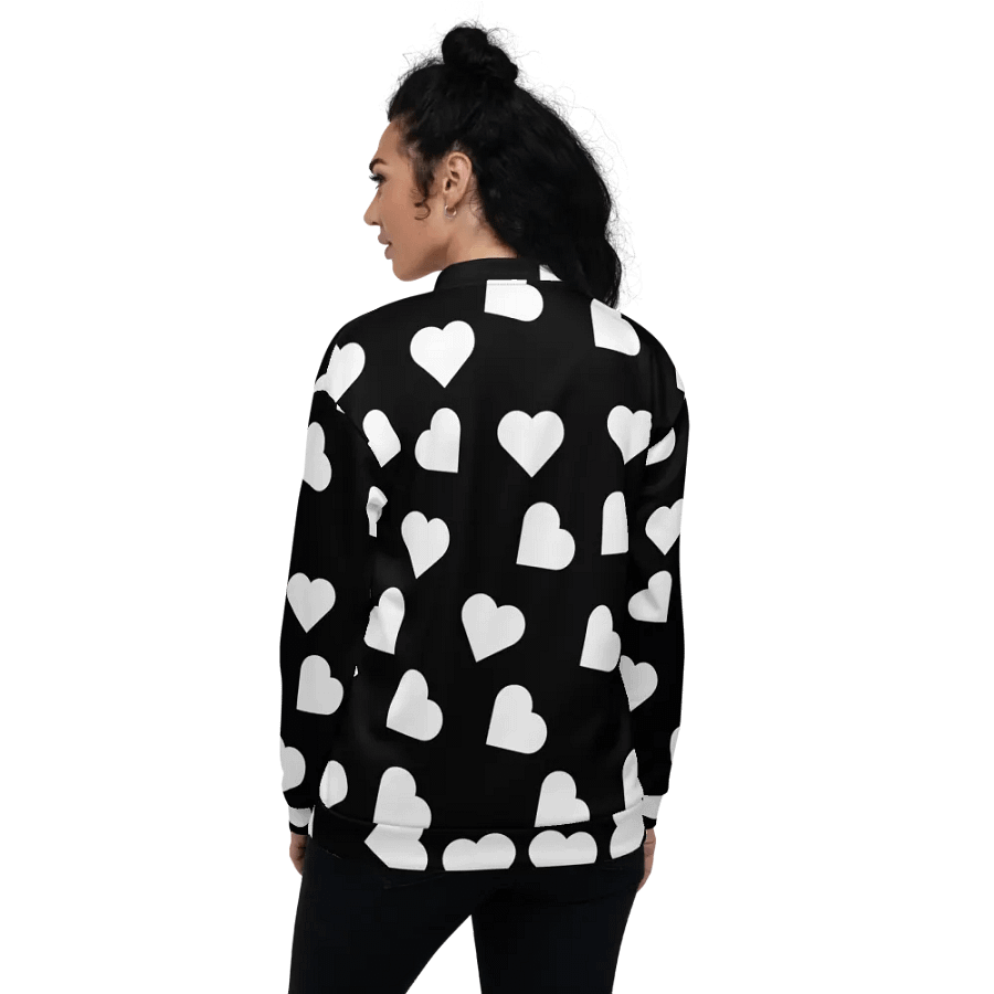 Love Pattern Black and White Unisex Bomber Jacket product image (7)