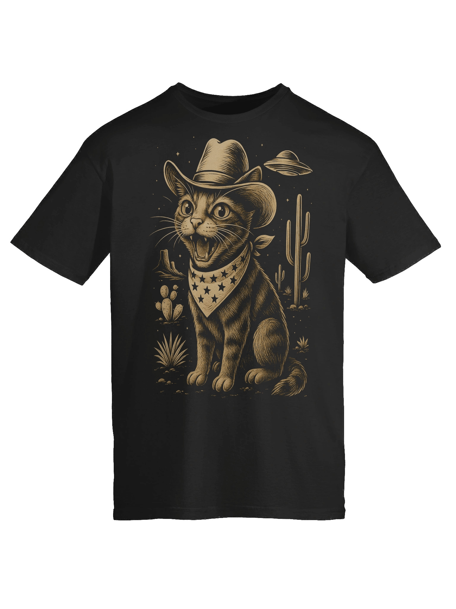 UFO Cowboy Tabby Cat T-Shirt product image (44)