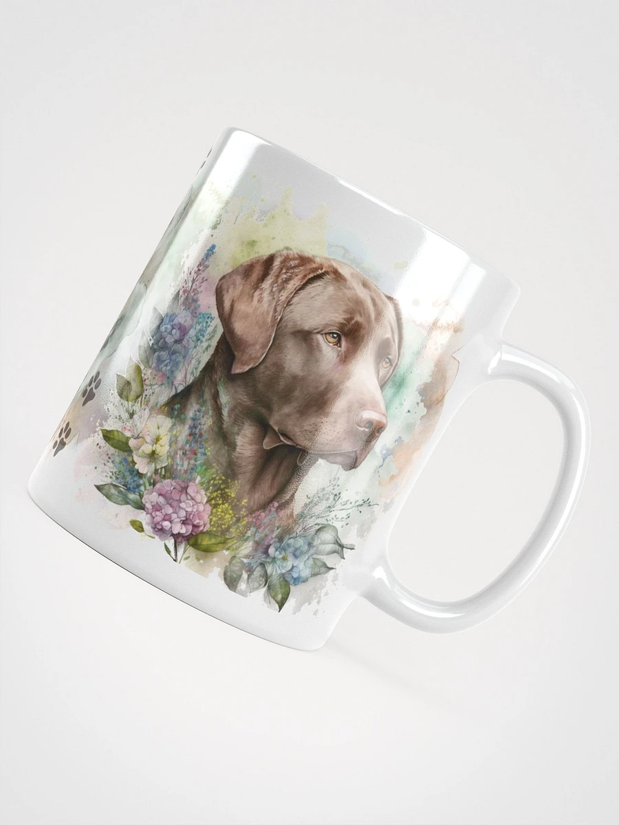 Beautiful Chocolate Lab Watercolor Floral Mug product image (5)