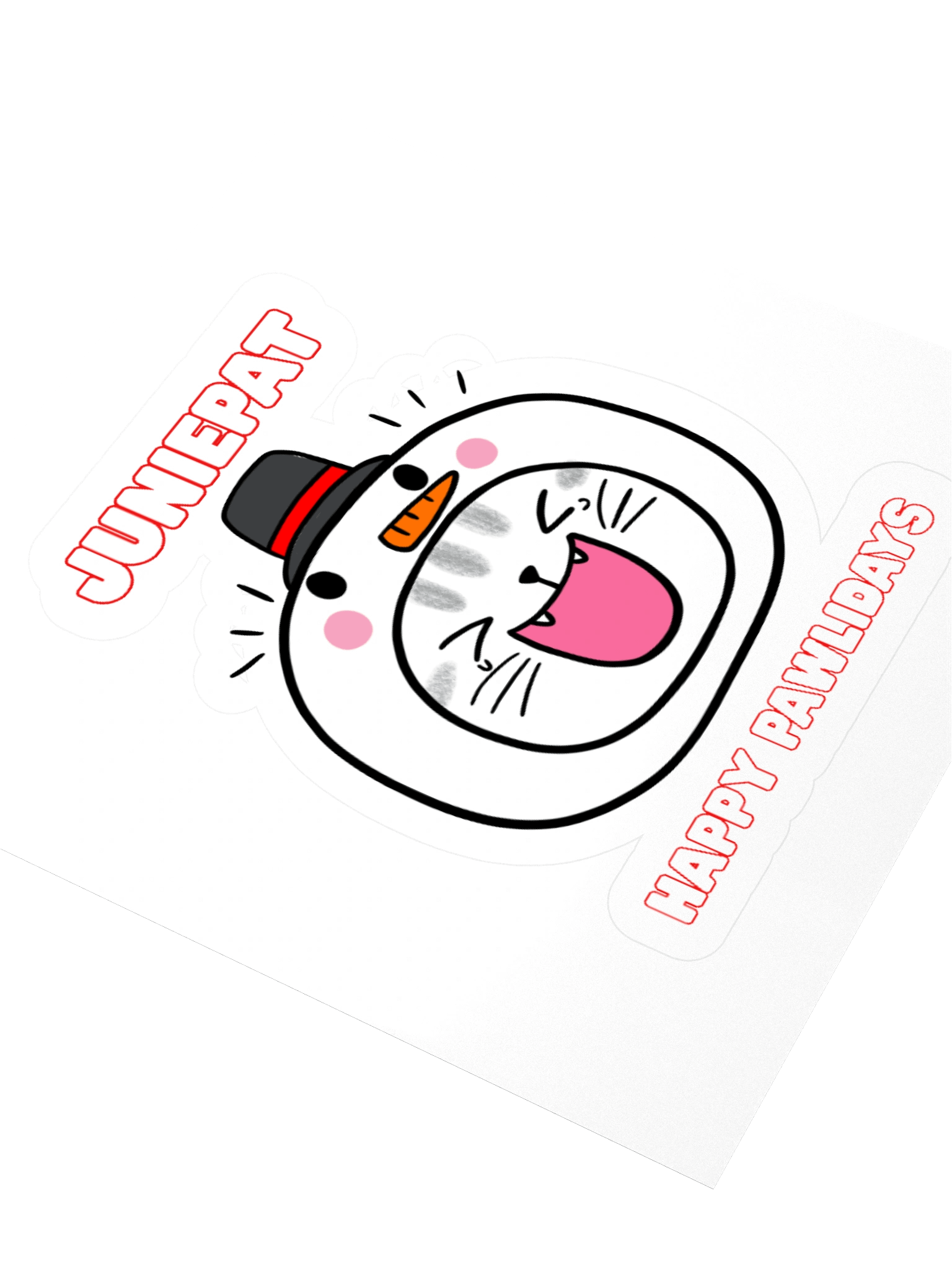 Happy Pawlidays Snowcat Sticker product image (3)