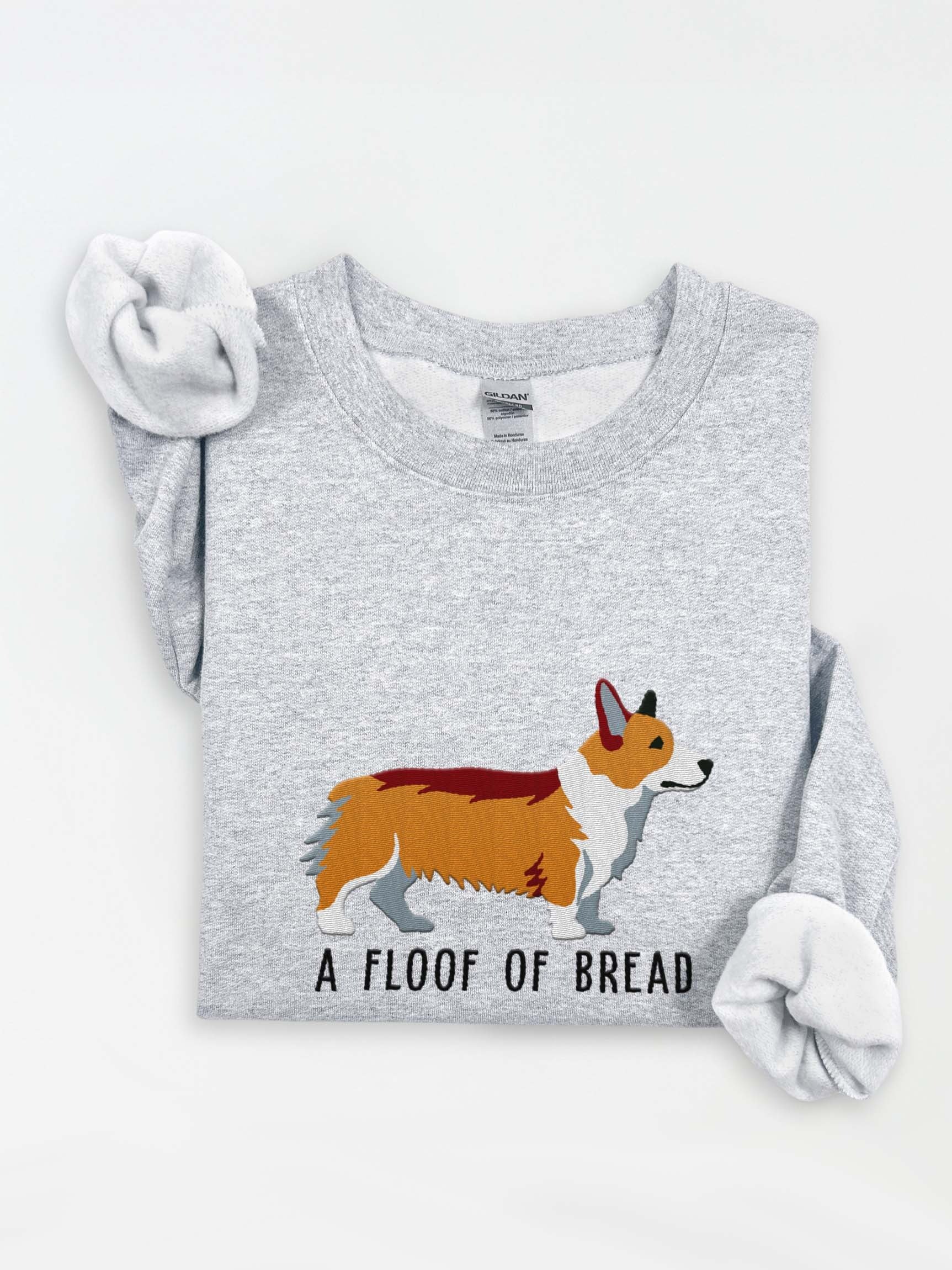 A Floof of Bread Sweatshirt (Embroidered) of a Pembroke Welsh Corgi(Tan) product image (1)