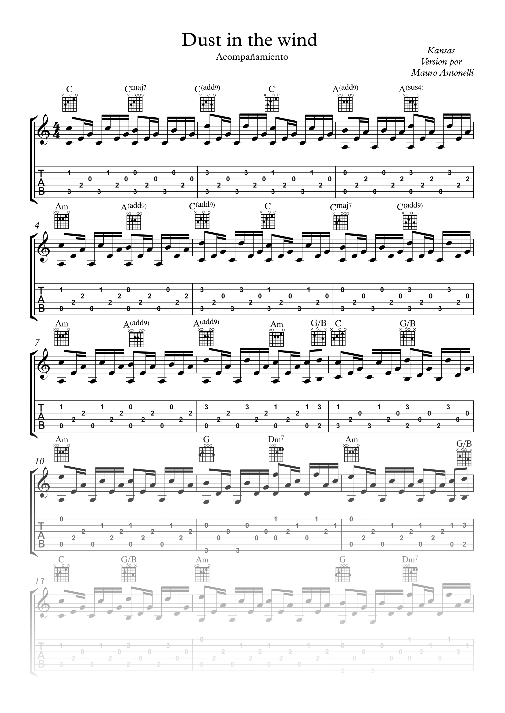 Dust in the wind - Partitura + Tabs + Acordes + Pista product image (2)