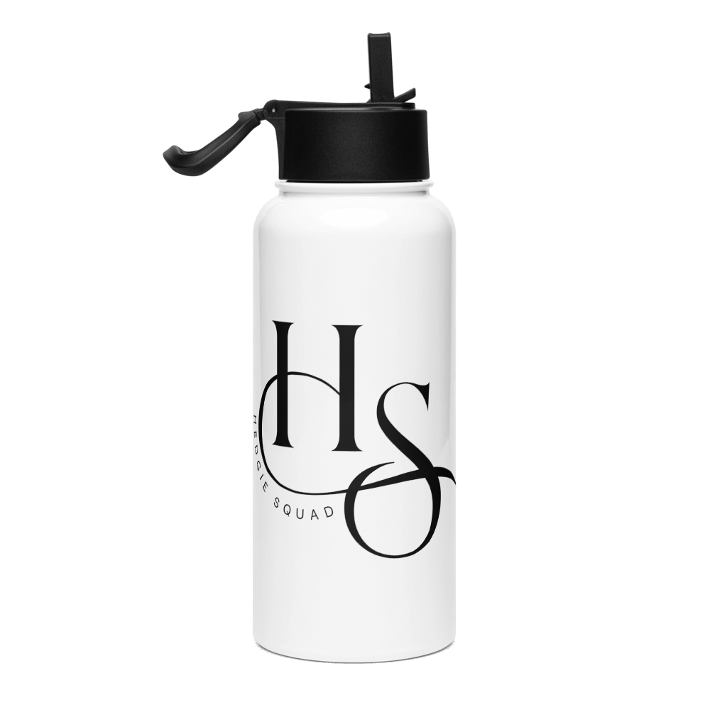 Hedgie Squad white steel water bottle product image (1)