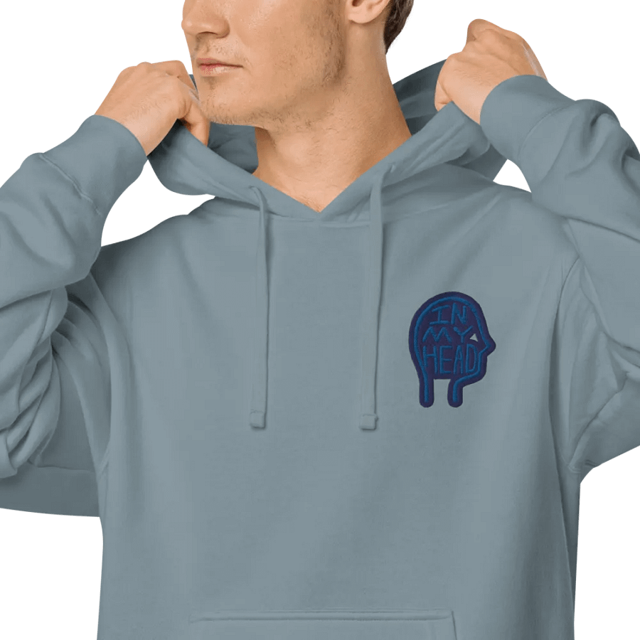 In My Head (L.C. lake design) embroidered pigment hoodie product image (7)