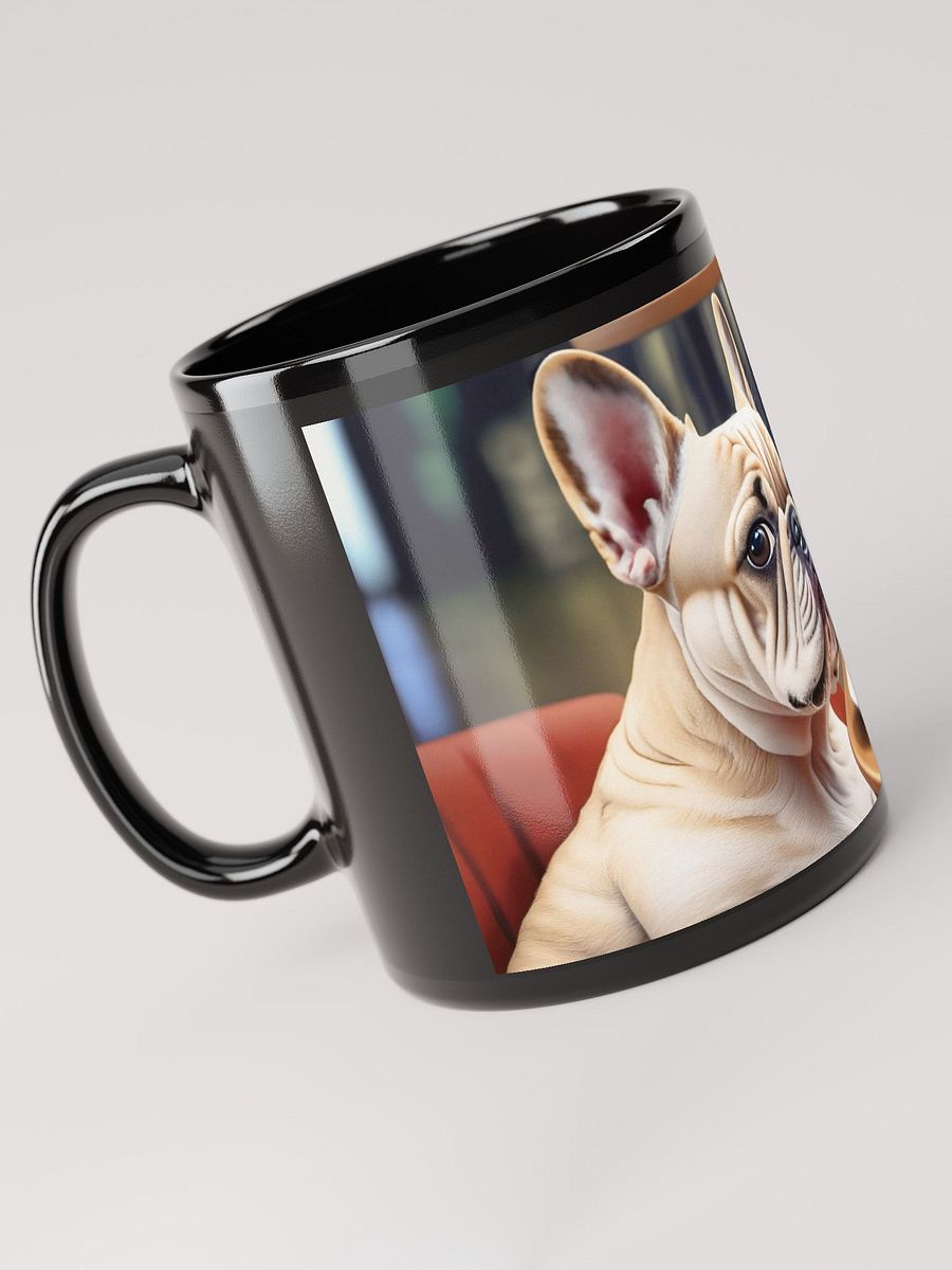 Simply Sophisticated: Black Glossy Mug with French Bulldog Silhouette product image (5)