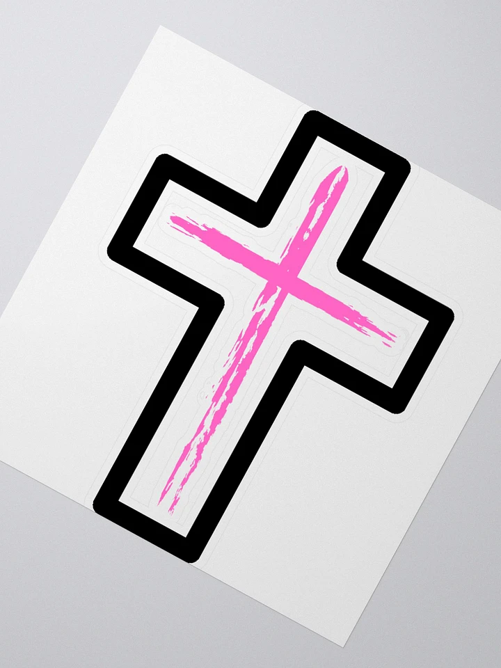 Pink Cross With Boarder Sticker product image (1)