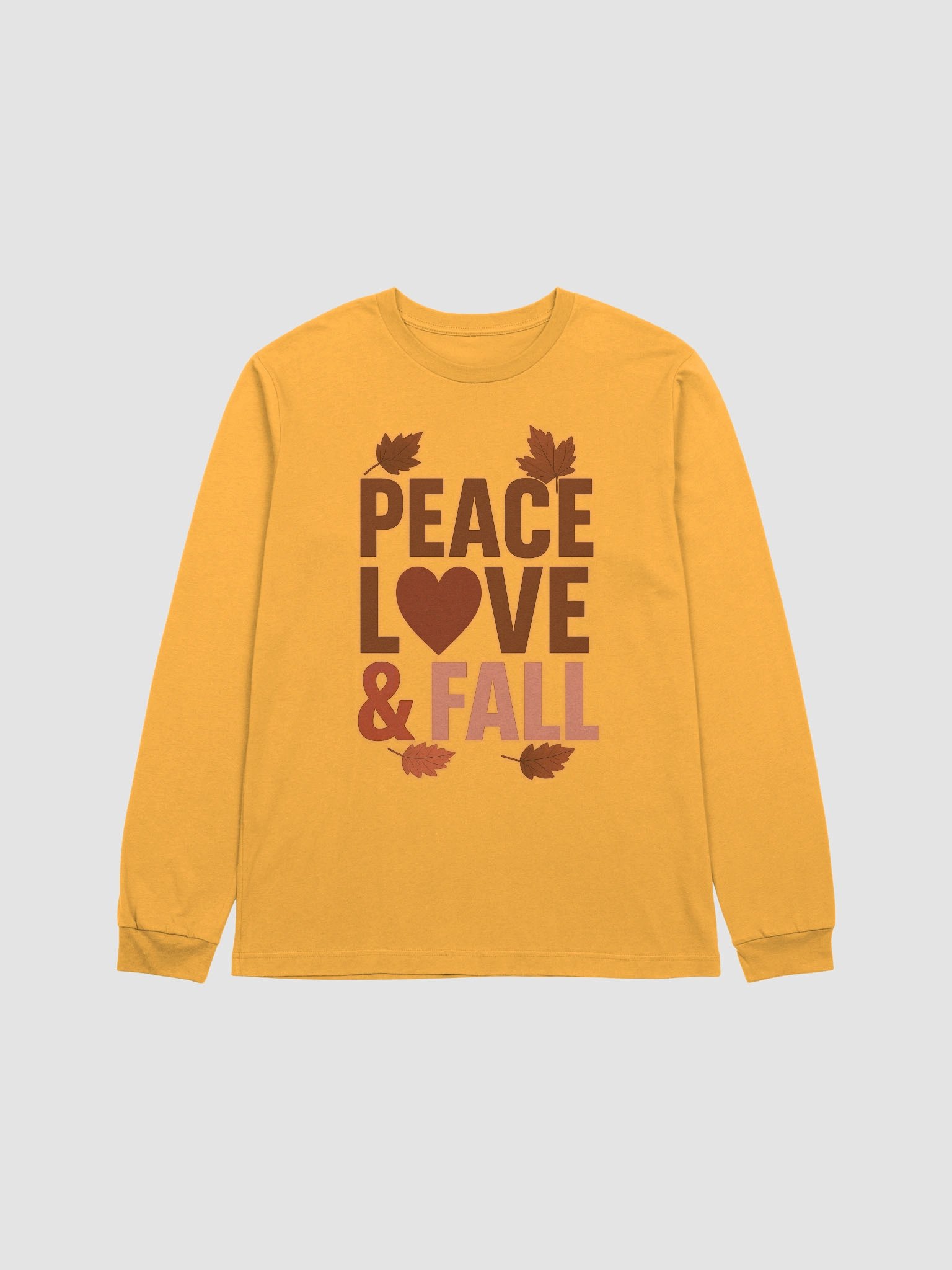 Peace Love & Fall Long Sleeve Tee - Soft Lightweight Autumn Shirt, Unisex Fall Fashion, Customizable Seasonal Apparel product image (10)