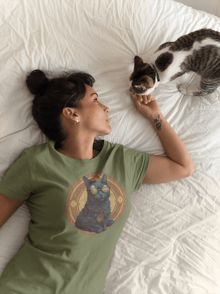Mandala Cat Reflection T-Shirt product image (2)
