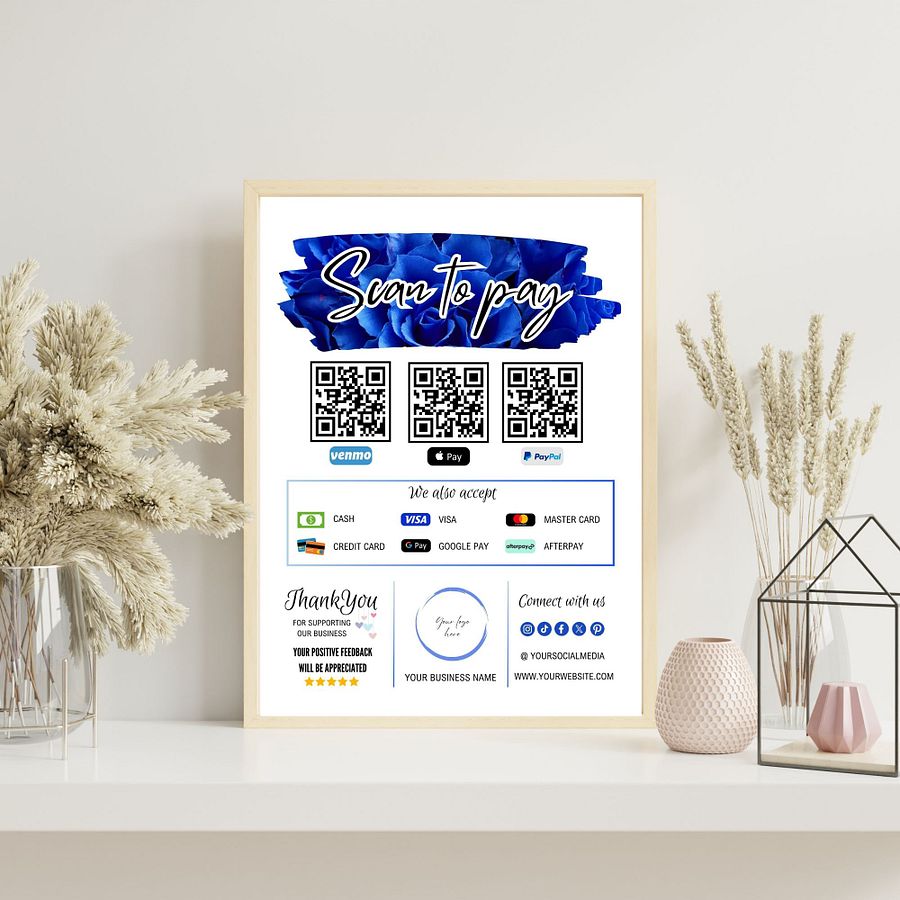 Celestia - Scan To Pay QR Code Sign Template product image (6)