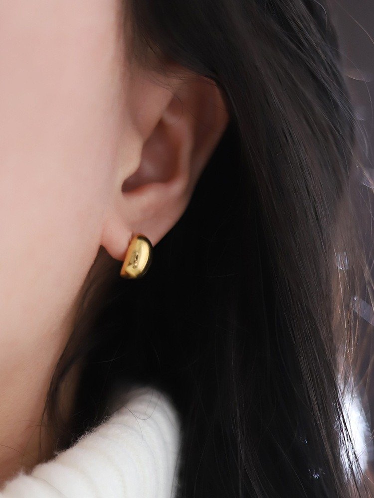 Classic Dome Stud Earrings | 18K Gold Plated product image (3)