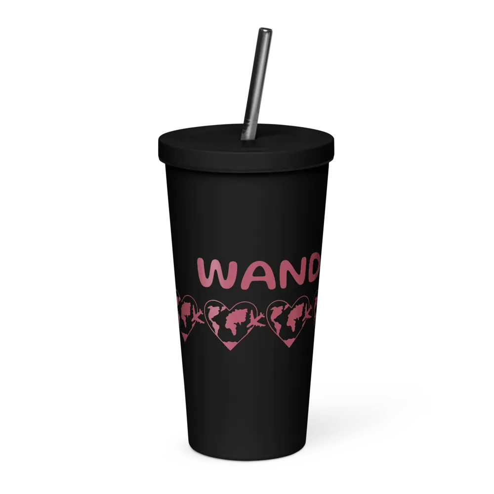 Ornate Red Insulated Tumbler with Straw product image (8)