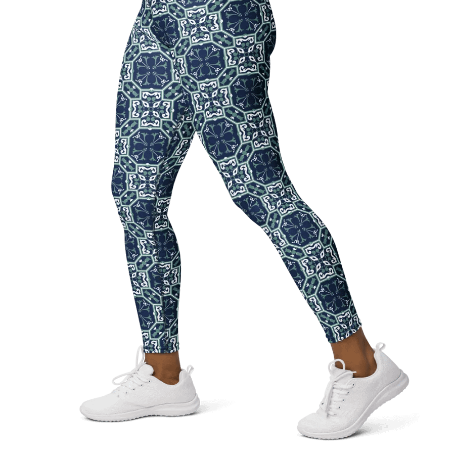 Geometric Elegance High-Waist Patterned Leggings product image (6)