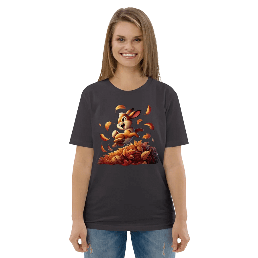 Autumn Leaves Bunny Organic Unisex T-Shirt product image (174)