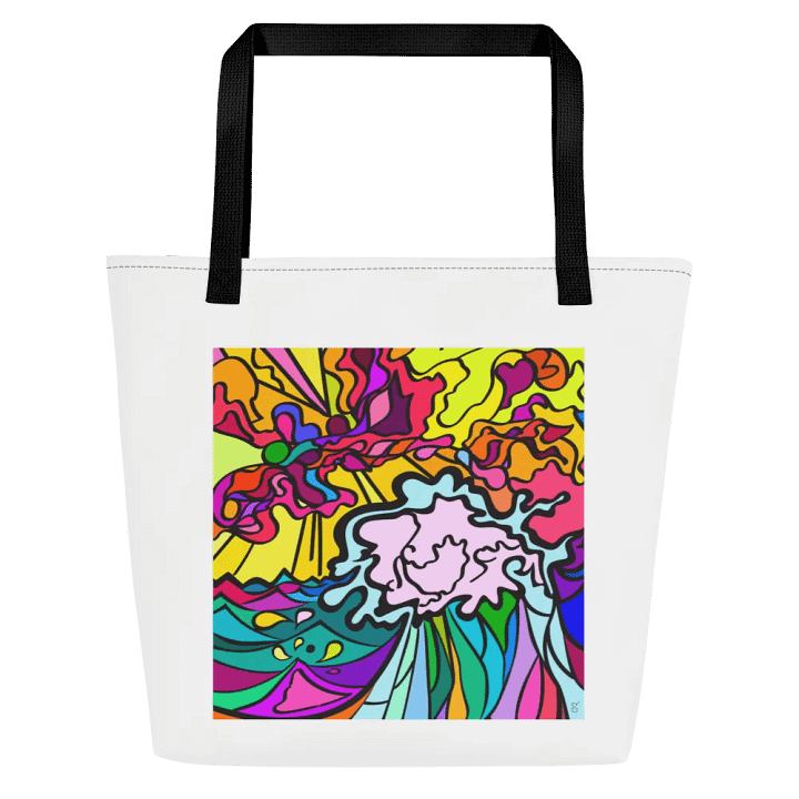Vibrant Swirls All-Over Tote Bag – Wave at Sunset product image (2)