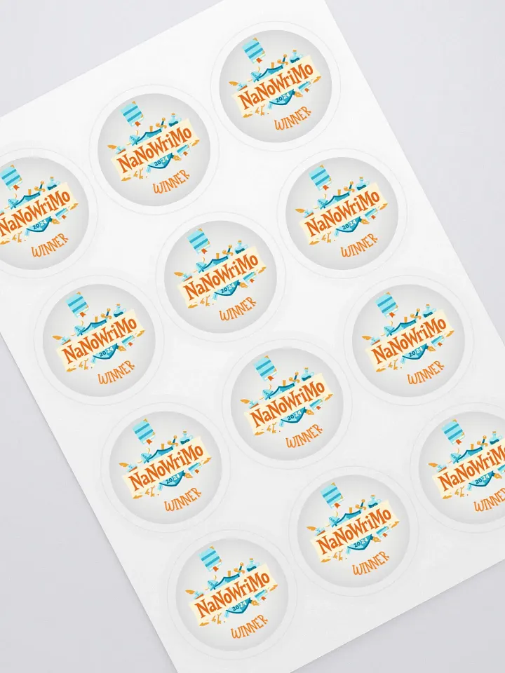 NaNoWriMo Winner Sticker Sheet (12 Stickers Per Sheet) product image (1)