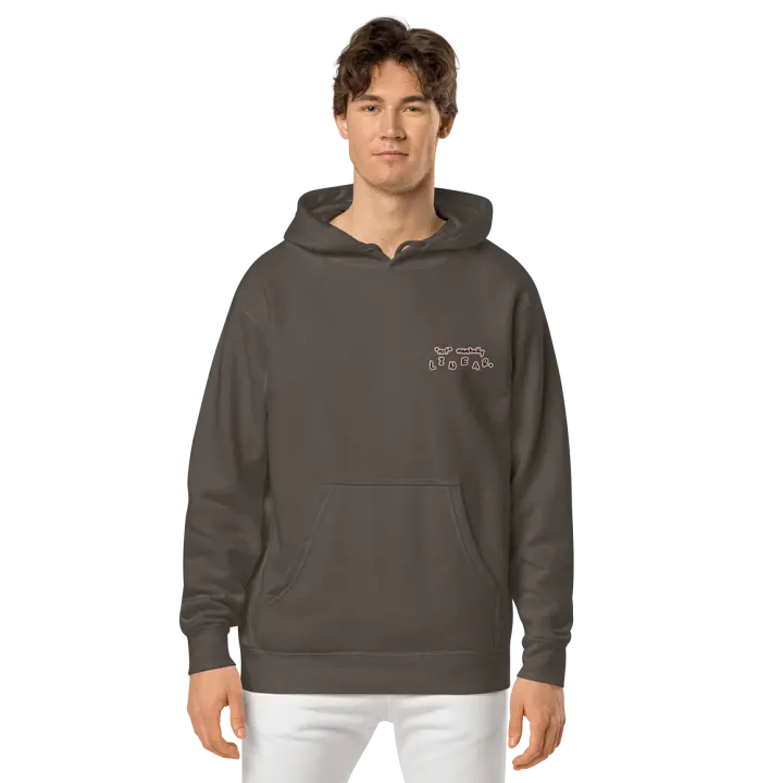 *not* mentally linear (L.C. maroon bubble design) embroidered pigment hoodie product image (2)