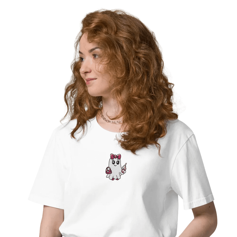 Cute Ghost Embroidered Organic Cotton Regular Fit T-Shirt product image (8)
